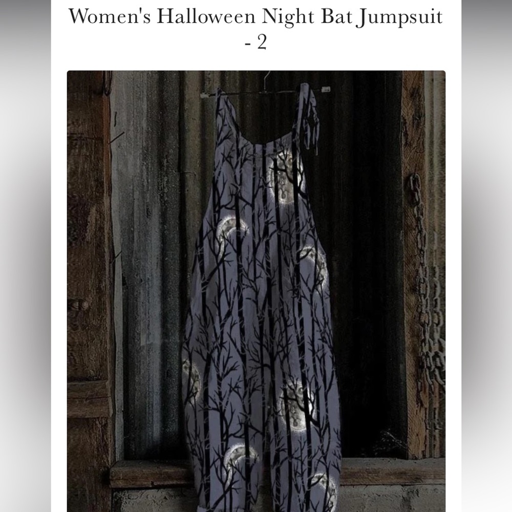 Women's Halloween Night Bat Jumpsuit